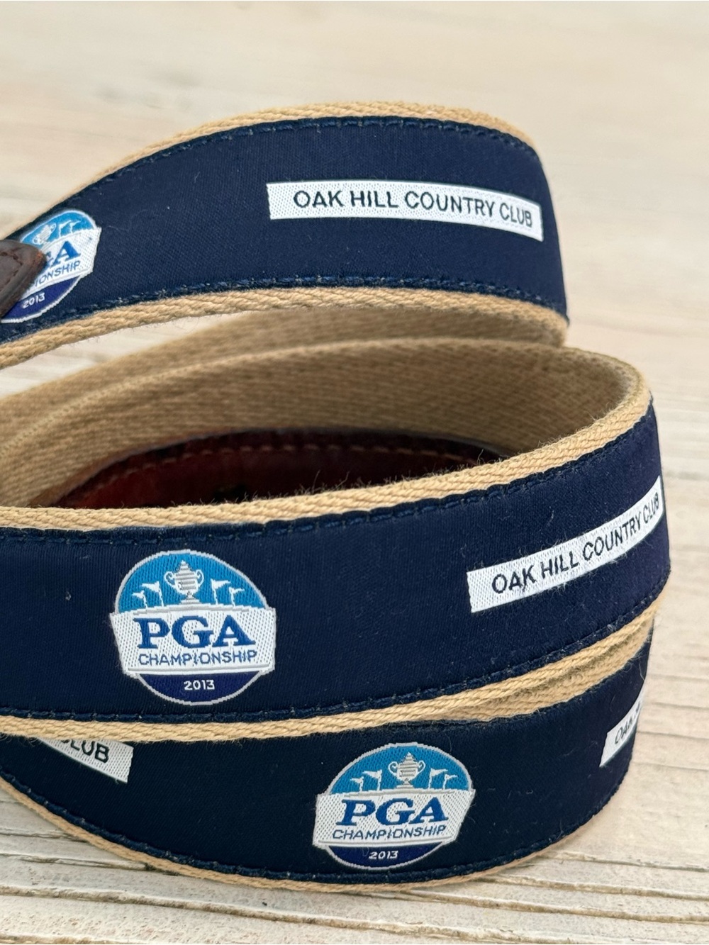 YRI 2013 PGA Championship Oak Hill Golf Logo Belt Leather Size 38